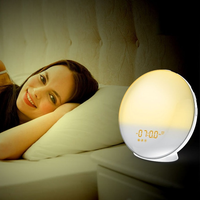 LED sunrise sunset FM radio modern home creative alarm clock music atmosphere smart voice APP alarm clock wake up night light