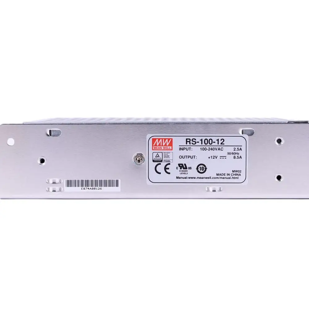 RS-100-12 Mean Well 102W/8.5A/12V DC Single Output Switching Power Supply meanwell online store