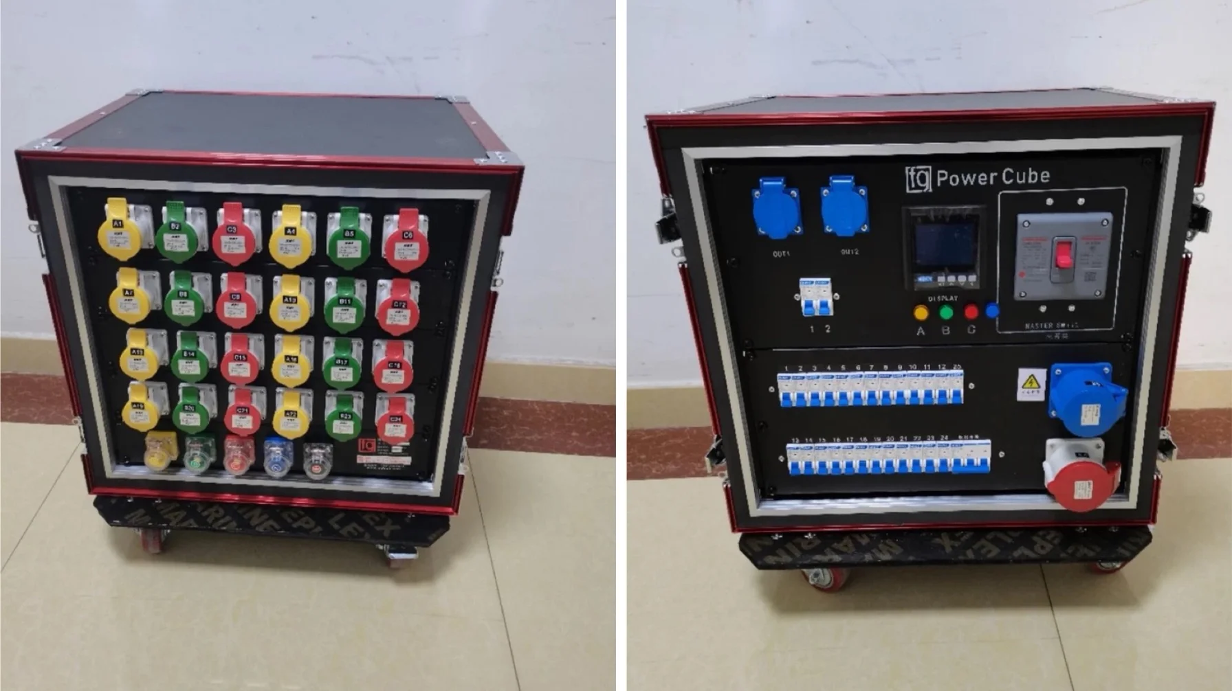 Fuge 24 16A industrial plug-in power distribution cabinet LED large screen stage lighting audio power supply through box