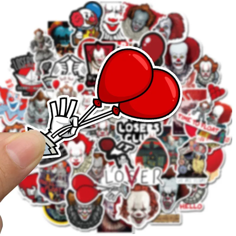 10/30/50Pcs clown  Graffiti Waterproof Skateboard Travel Suitcase Phone Laptop Luggage Stickers DIY Kids Girl Toys