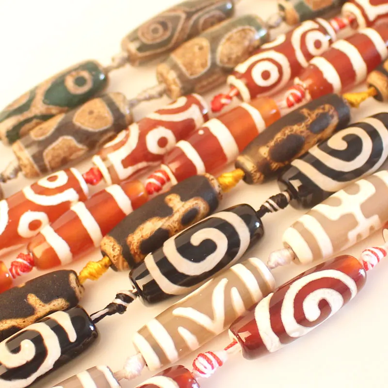 6pcs ,Many Patterns 10-12x28-30mm Oval Dzi agates Loose Beads , For DIY Jewelry Making, pendant,necklace