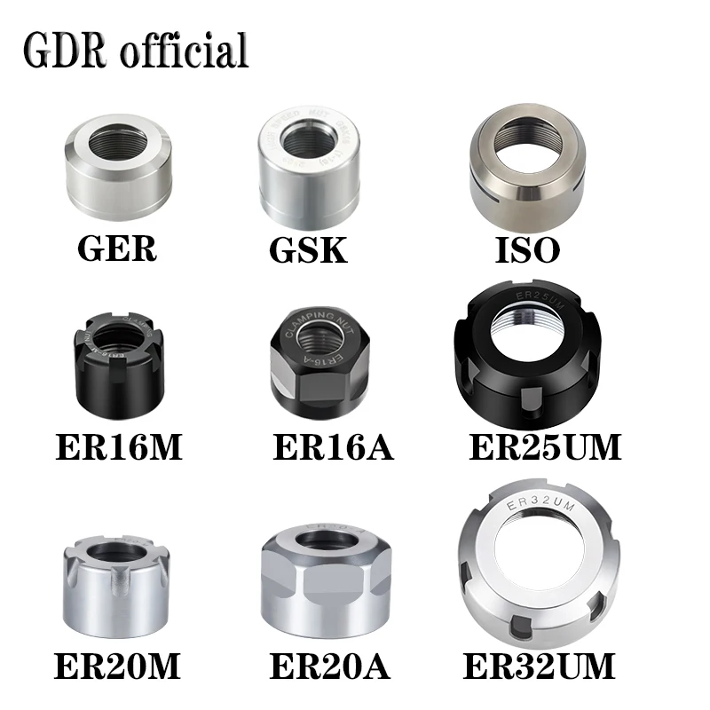 ER collet nut ER8 ER11 ER16 ER20 ER25 ER32 ER40 A M UM Type GER SK ISO MS OZ ER nut Collet Chuck tool holder bracket tool