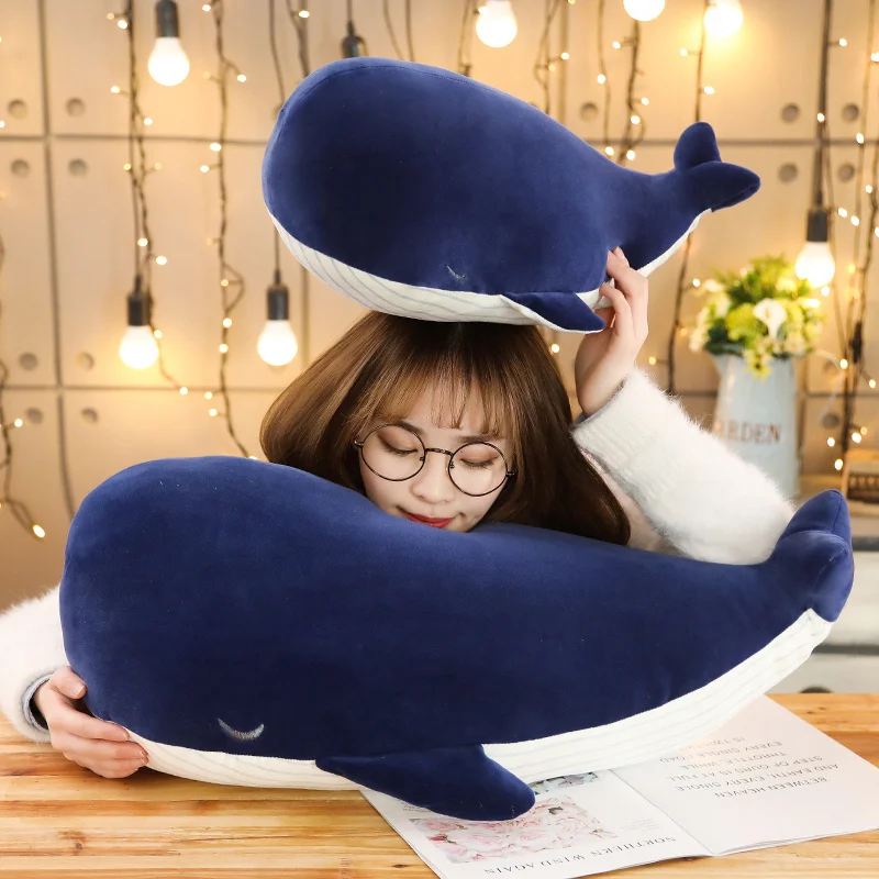 25/45/65cm Super Soft Plush Toy Sea Animal Big Blue Whale Soft Toy Pillow Stuffed Animal Baby Children\'s Birthday gift