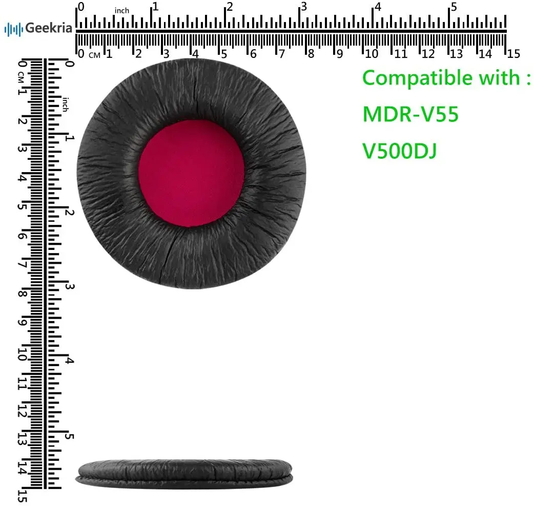 Almohadillas de repuesto de cuero proteico QuickFit para auriculares Sony MDR-V55 V500DJ, piezas de reparación de almohadillas para auriculares