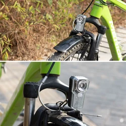 WEXPLORE-Luz dianteira de bicicleta com luz de advertência, suporte dianteiro do garfo com refletor de bicicleta, bateria AAA, 2 peças