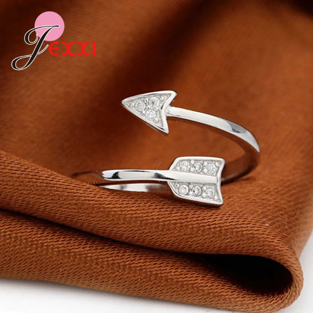 Nice Arrow Ring Fashion 925 Sterling Silver Jewelry for Men Women Adjustable Engagement Wedding Decoration Gift Dropshipping