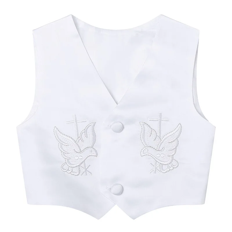 Baptism Clothes Babies Boys White Suits Baby Bow Tie Dove Christening Gown Costume 1st Birthday Gentleman Clothing for Baby Boy