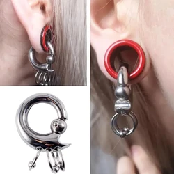 1PC Surgical Steel Lobster Closer Bead Ring Ear Weights Large Gauge Stretched Lobe Earrings New Style Ear Expander Women Jewelry