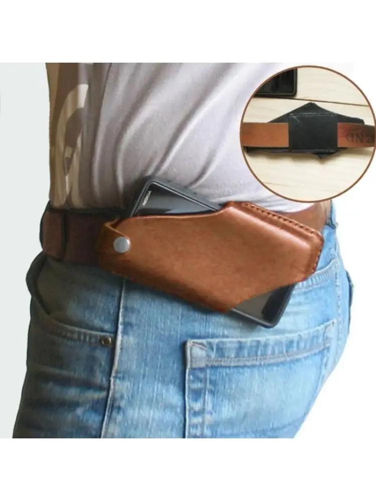 Men Phone Carrier Belt Hip Pouch Hanging Waist Bag Holster Wallet PU Leather X5XA