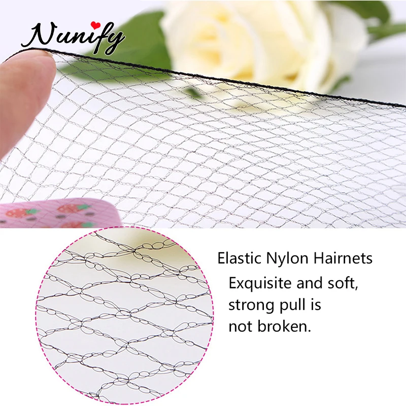 Nunify 5Mm filets à cheveux en Nylon Invisible jetable filet à cheveux Ballet danse Snoods filet chignon filets à cheveux Invisible bord élastique maille cheveux