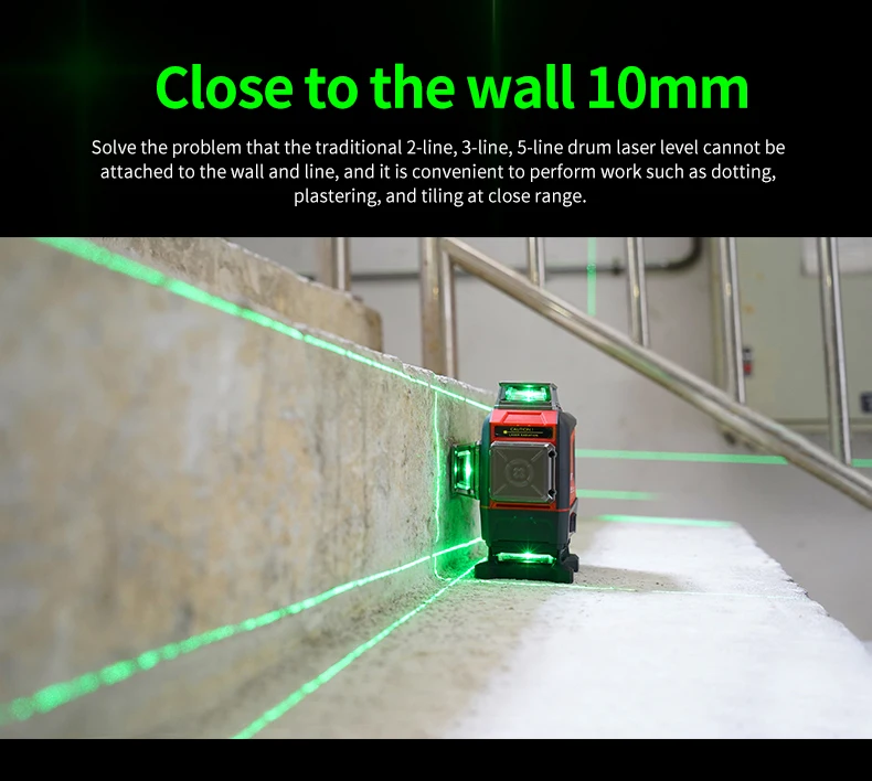 UNI-T LM576LD Green Laser Level 16 Lines 3D Horizontal Vertical Laser Level Auto Self-Leveling Remote Control Indoor Outdoor