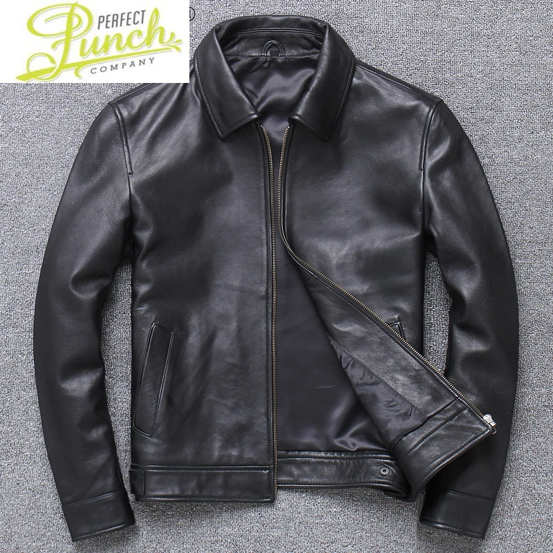 Quality High Leather Jacket Men Casaul Streetwear Motorcycel Sheepskin Coat Black Coats Bomber Jacket Blouson Cuir Homme WPY3792