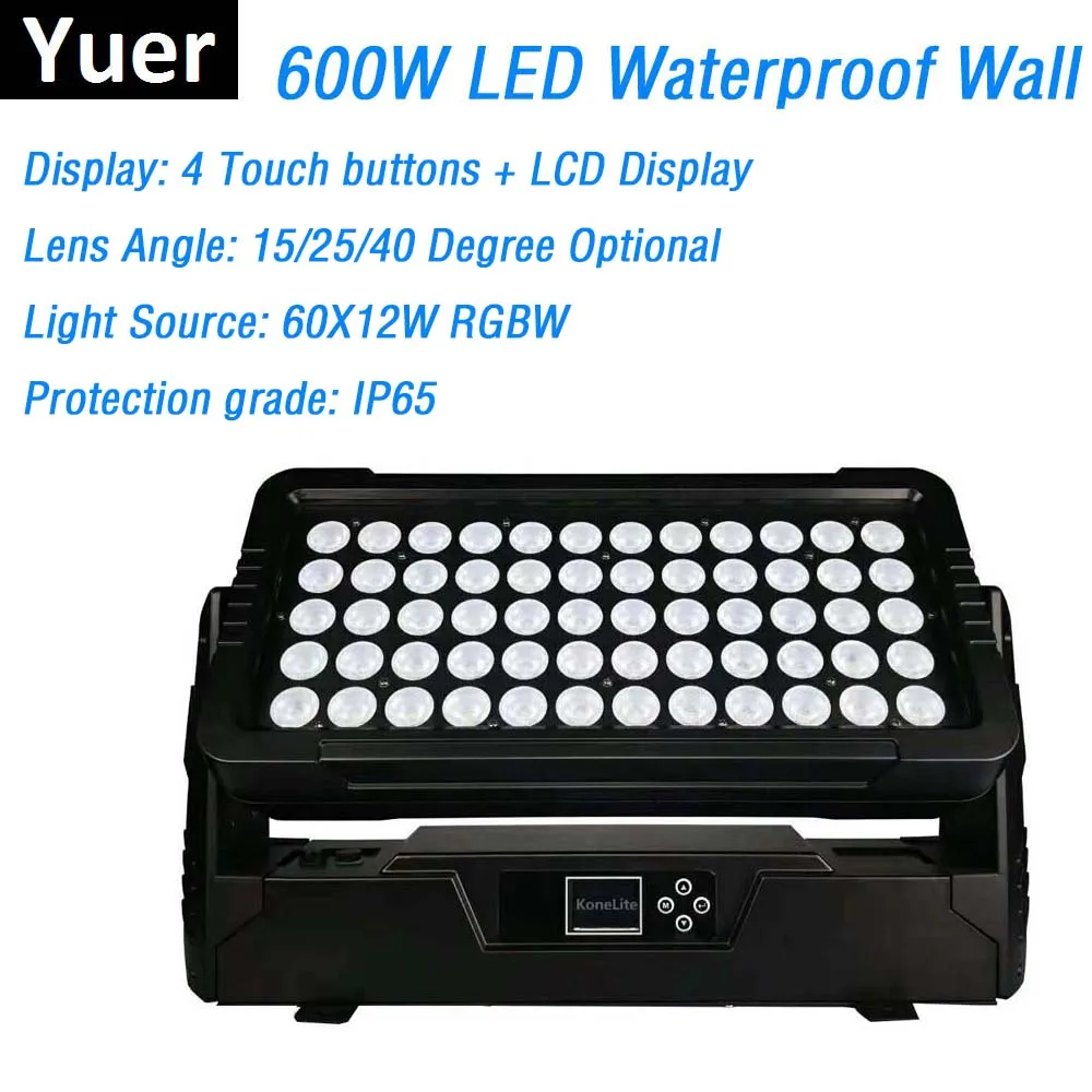 

60X12W RGBW 4IN1 LED Bar Wall Washer Lights IP65 600W Outdoor Wash Wall Lights DMX Flood Lights Dj Bar Party Show Effect Lights
