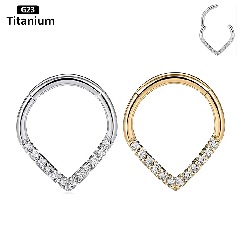 F136 Titanium Piercing Clicker Segment Hoop Nose Rings Earrings Nose Septum Piercing Ear Tragus Cartilage Helix Lip Ear Piercing