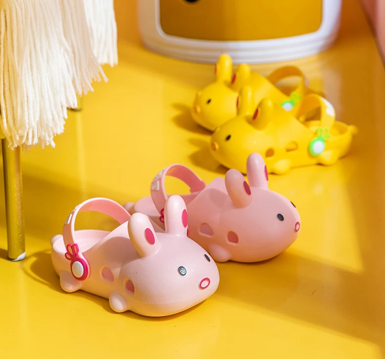 Slippers Rabbit  For Boys Girls Parent-child Summer Kids Beach Shoes Baby Suitable Soft Indoor Slippers Children Outdoor