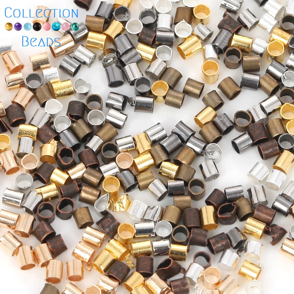 100pcs Positioning Tube Alloy Spacer Beads Cylinder Tube End Connector for Jewelry Making Bracelet Finding DIY Accessories