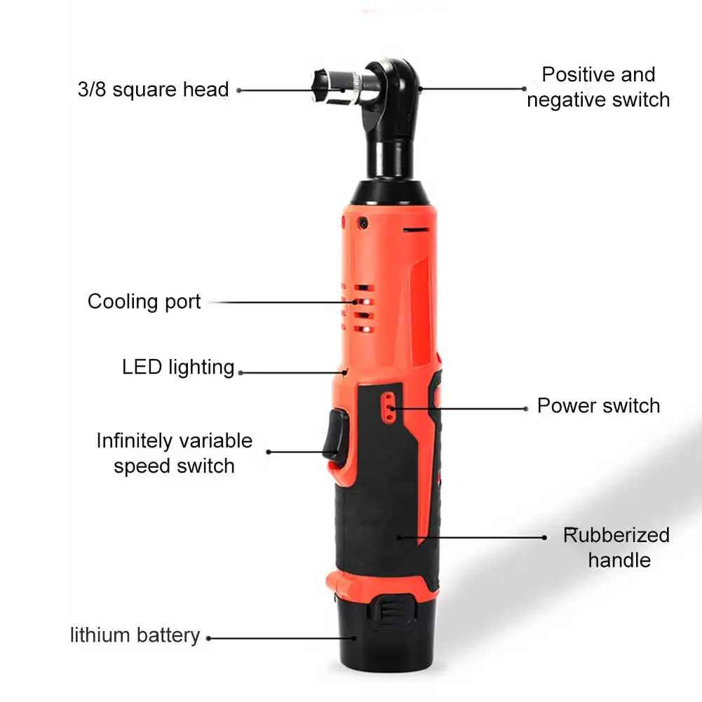 Wireless Electric Ratchet Wrench Tool Kit Chargeable Impact Scaffolding Power Tool Wrench TD326