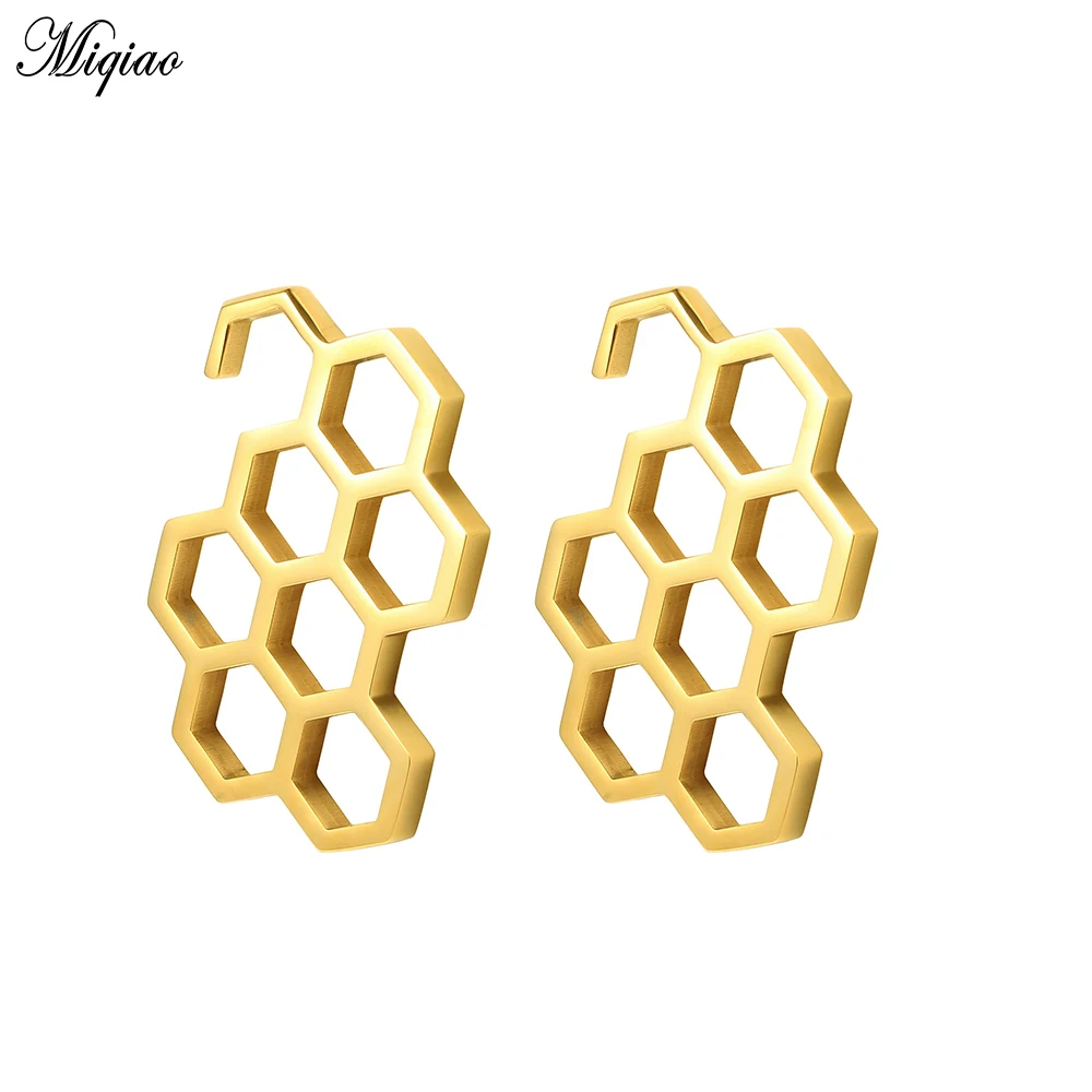 Miqiao New ear weight 316L Stainless Steel Gold Black Steel Color Ear Gauges Piercing Tunnels Body Jewelry