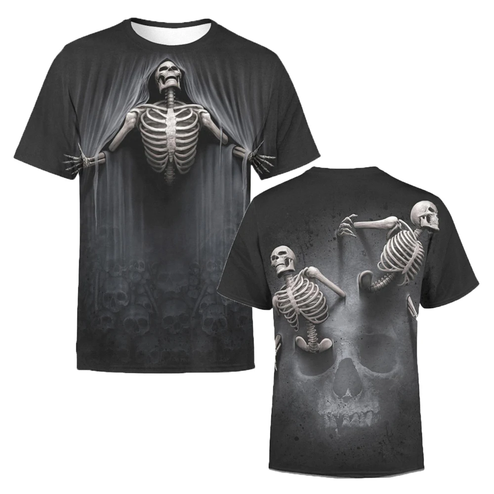 The Walking Dead 3D Printed T Shirt Men Women Horror Skull Fashion Casual Short Sleeve Harajuku Streetwear Oversized T-shirt