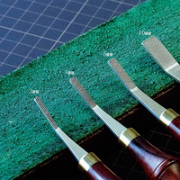 1 Piece 3/4/5/10mm Dalbergia Wood Handle Leather Edge Treatment Surface Polishing Rough File Knife Leather Craft DIY Tool MMHXQ