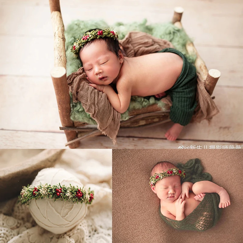 Bandeau de Sauna à Fleurs pour Bébé, Accessoires de Photographie Faits à la Main, pour Studio de ix, pour Nouveau-Né