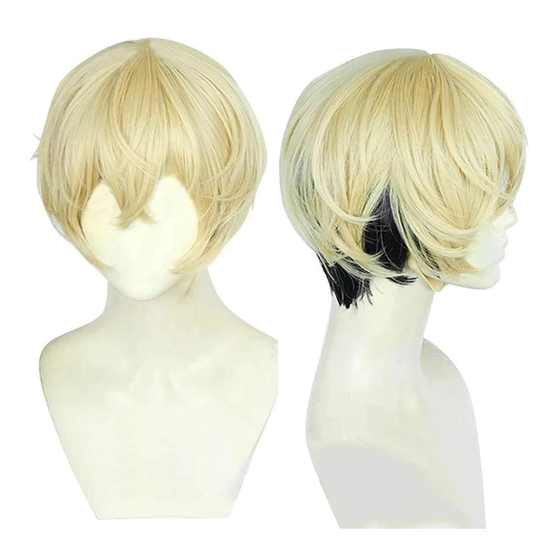 Anime Chifuyu Matsuno Cosplay Wig Short Blonde Black Heat Resistant Synthetic Hair Wigs + Wig Cap