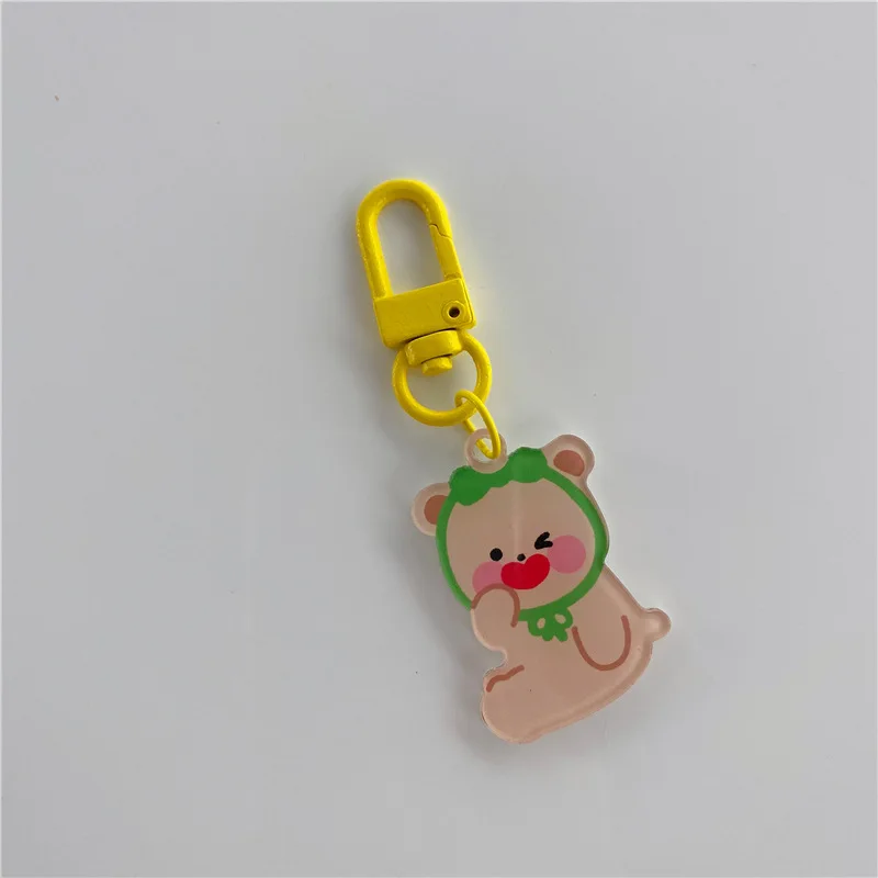 INS Rabbit Love Bear Keychains Metal Earphone Case Pendant Girls Student Backpack Trinkets Cartoon Fashion Animal Jewelry