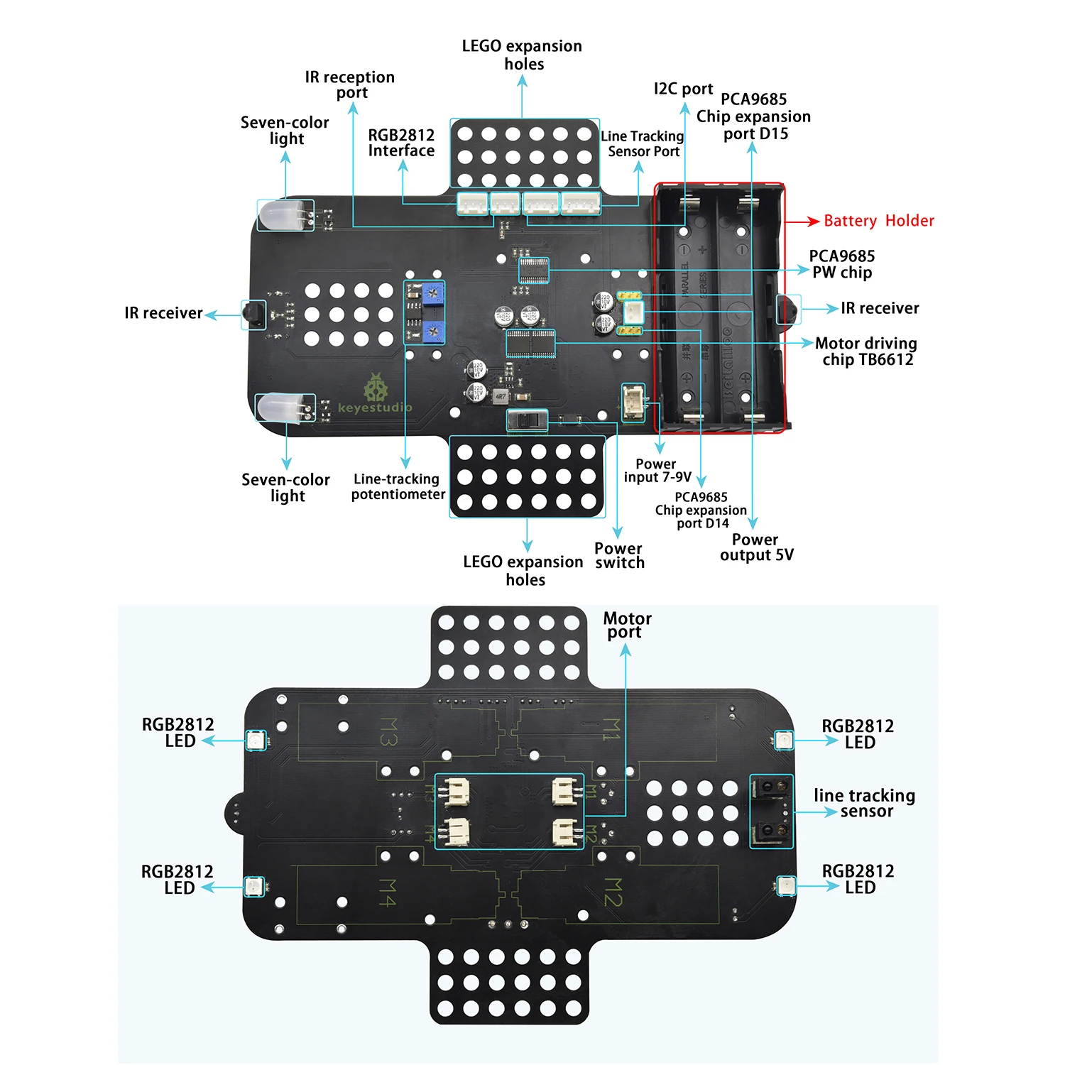 Keyestudio 4WD Microbit Mecanum Wheel Robot Car Kit For Micro:Bit V2 Robot Car Support APP Control /Makecode &Python Programming