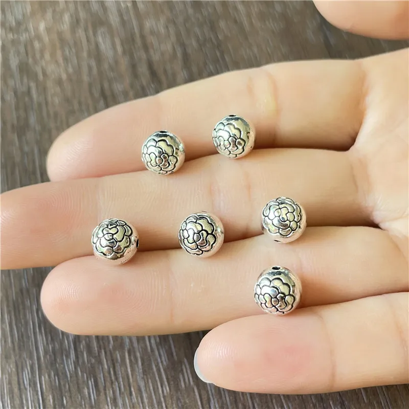 JunKang Alloy Plating Carving Pattern Spacer Beads DIY Bracelet Necklace Jewelry Crafts Connector Making Supplies Accessories