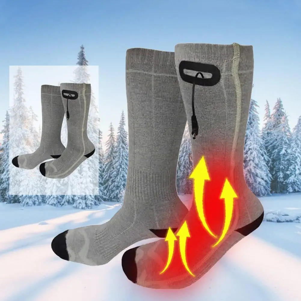 3.7V 4500 MAh Electric Heating Socks 3 Temperature Levels For Winter Rechargeable Foot Warmers Thermal Socks Electric Socks