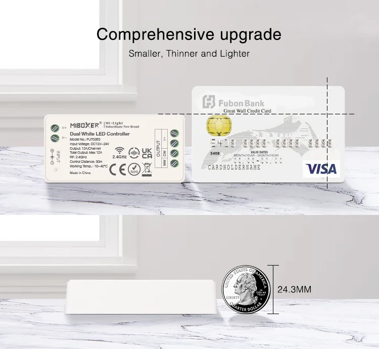 Miboxer 2.4G Rf Draadloze Dimmer Cct Rgb Rgbw Rgb + Cct FUT035S + FUT037S + Controller Samll Grootte Milight