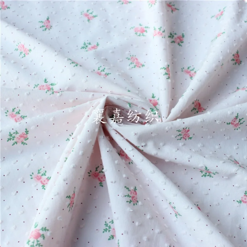 145x50cm Rose Woven Cotton Jacquard Cut Sewing Fabric, Making Classic Small Floral Children\'s Clothing Fabric