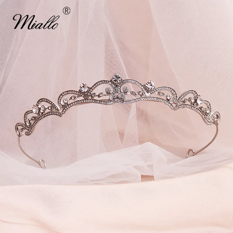 Miallo Newest Baroque Wedding Tiaras and Crowns Bridal Hair Jewelry Headpieces Princess Tiaras Diadem for Women