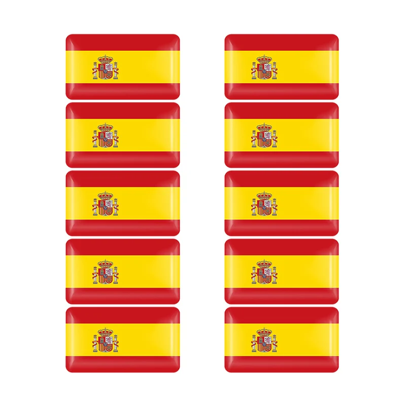 10/50PCS Spain France Germany Korea Turkey Ukraine USA National Flag Badge Car Steering Wheel Dash Board Decor Emblem Stickers