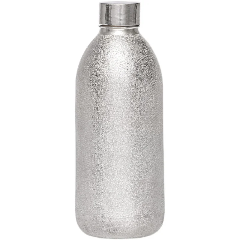 Pure Silver Water Bottle Water Bottle Pure Silver 999 Handmade Hammer Travel Cup Multi-purpose Water Cup Portable Cup with Lid