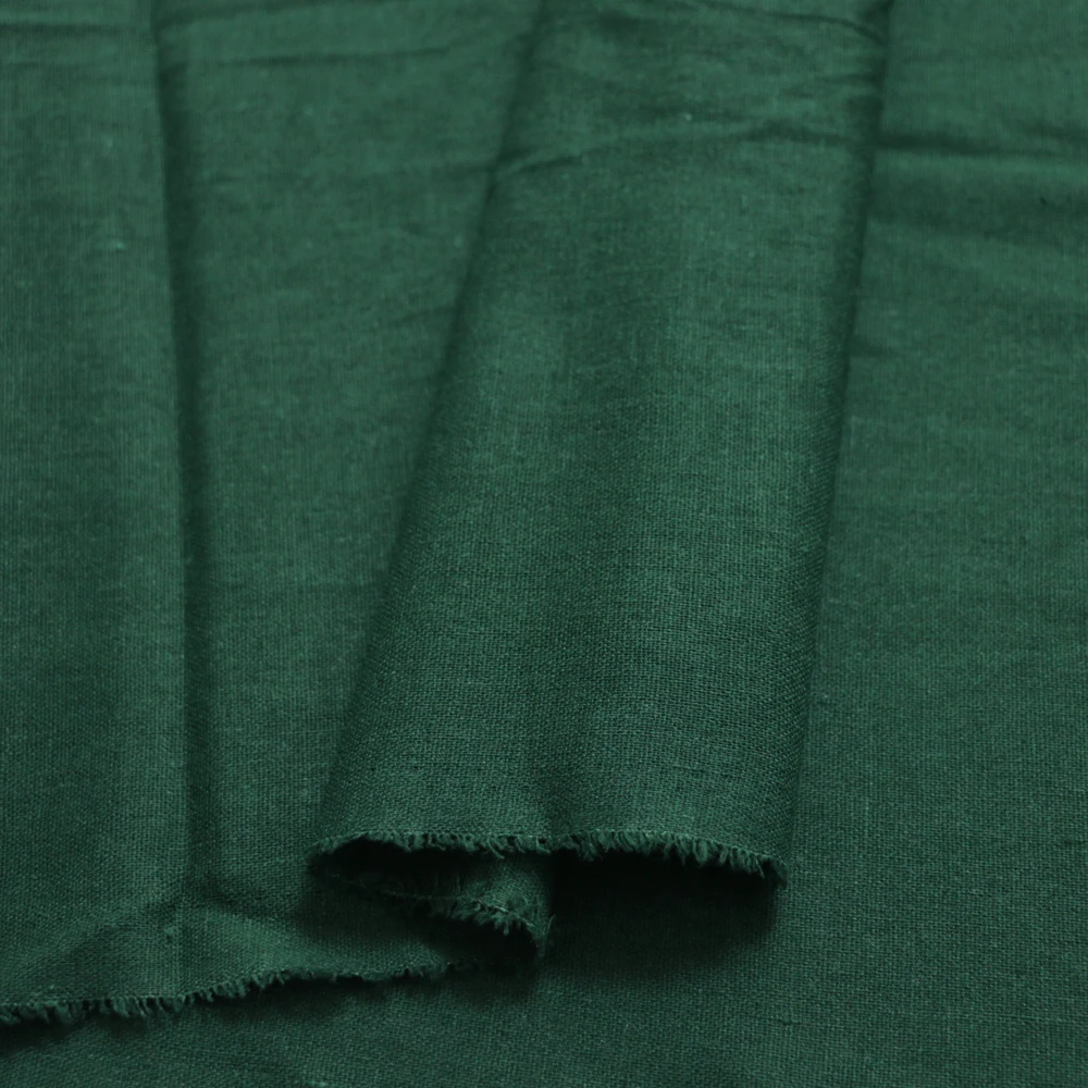 50cm*140cm Soft Deep Green Linen Cotton Material Garments Flax Fabric Diy