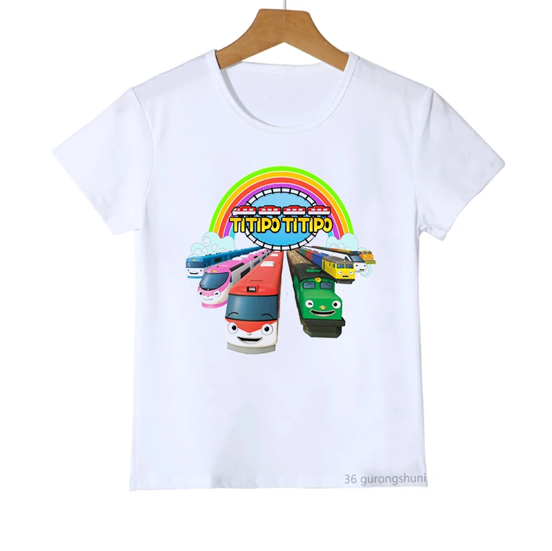 Funny Children Tshirt Cute Tayo And Little Friends Car Cartoon Print Boys T-Shirt Summer Girks Shirt Fashion Toddler Tshirt Tops