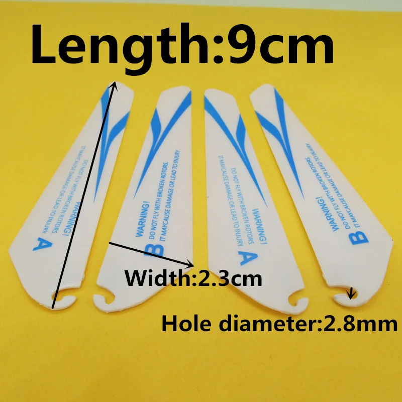 4pcs AB 9CM spare blades Fans Props for r/c mini helicopter rotor rc CH002 CH023 Drone Copter Toys Spare Parts Accessories