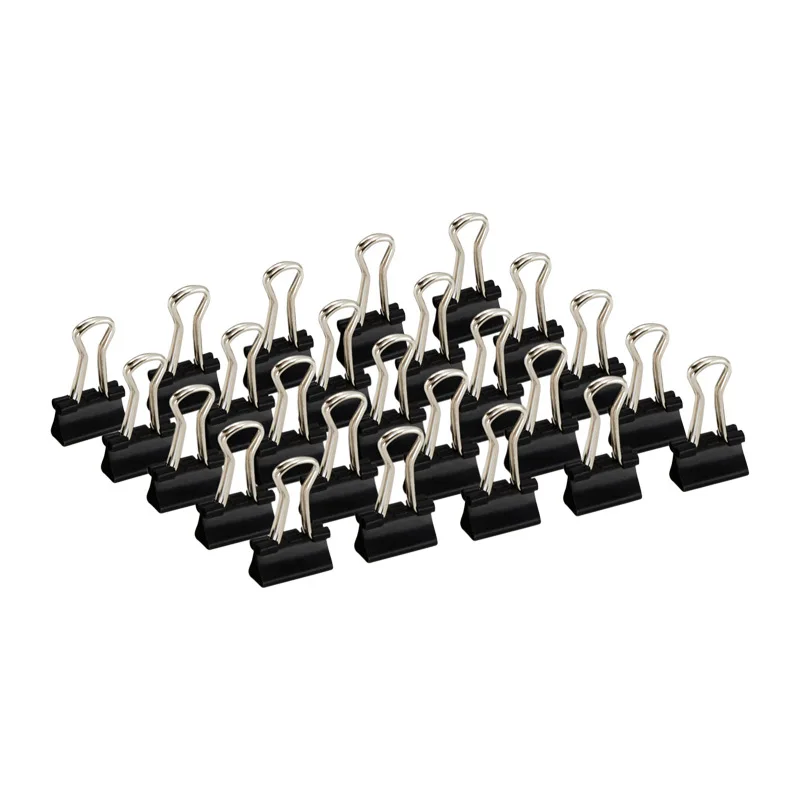 M & G 40 piezas/Clips de carpeta de barril Clips de cola larga Color negro Metal 19mm tamaño pequeño oficina escolar tienda estacionaria ABS92736