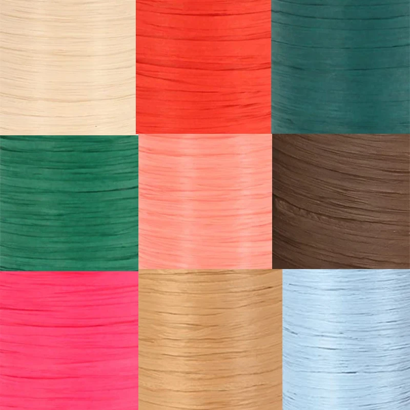 Free Ship 800M Raffia Paper Ribbon Craft Natural Wrapping Paper Twine Rope Ribbon Party Wedding Gift Packing Wrapping Supplies