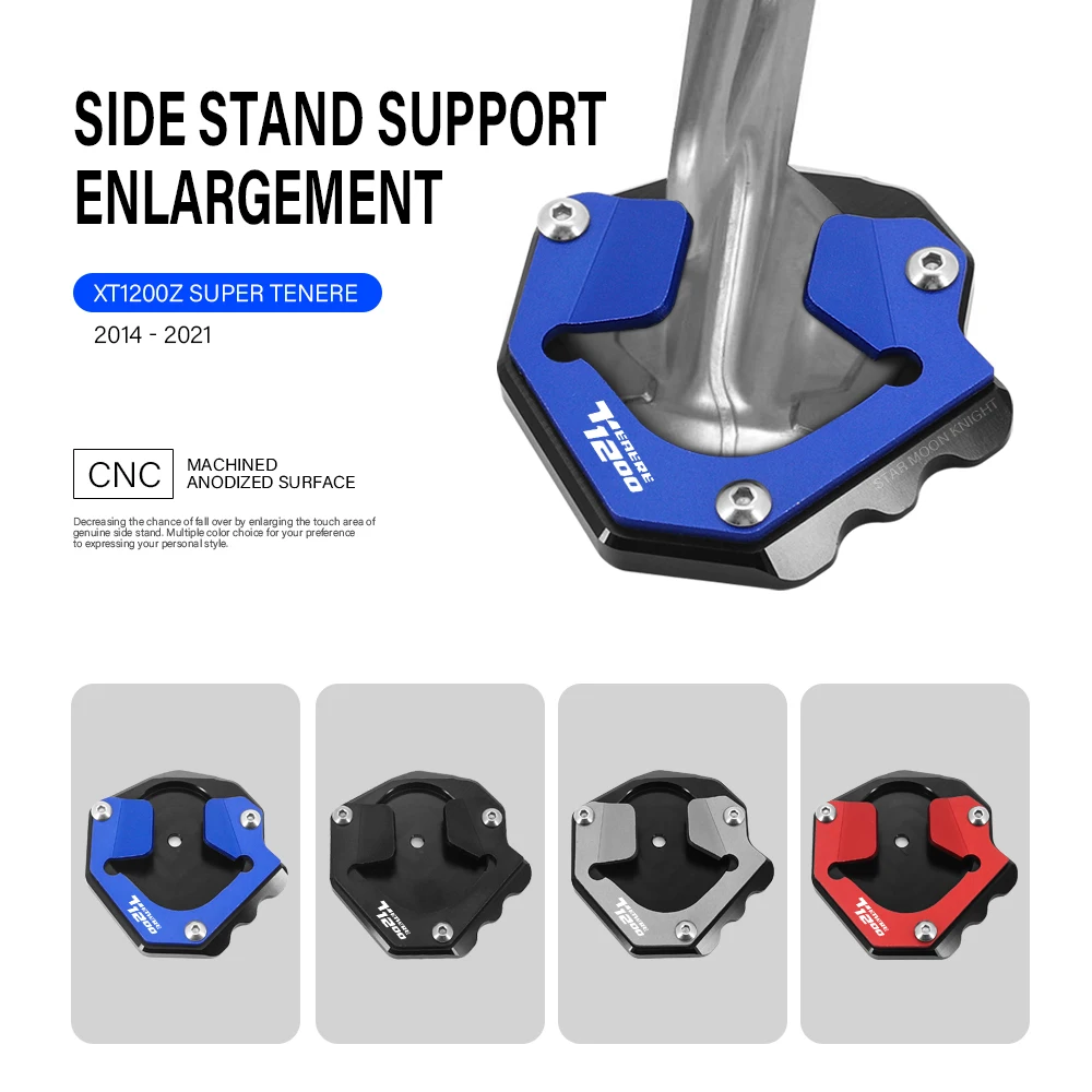 Motorcycle Accessories Kickstand For Yamaha XT1200Z XT 1200 Z Super Tenere 2014 - 2021 CNC Side Stand Enlarge Extension