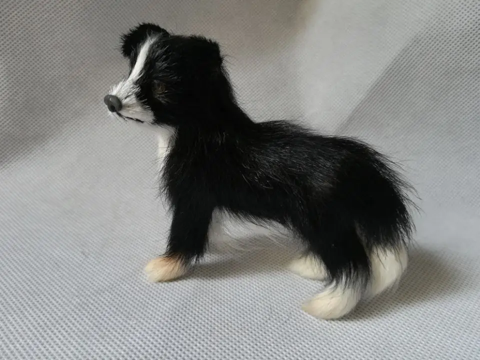 real life toy Border Collie model polyethylene& furs 10x8cm hard model handicraft,prop,home Decoration baby toy xmas gift w0624