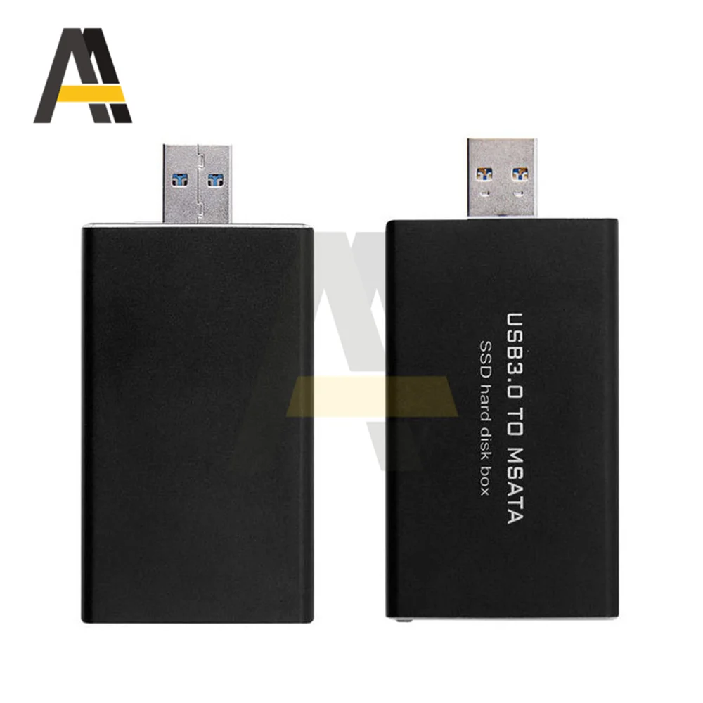 Custodia per disco rigido Mini SSD custodia per disco rigido adattatore da USB3.0 a mSATA scatola per disco rigido SSD HD esterno in lega di alluminio