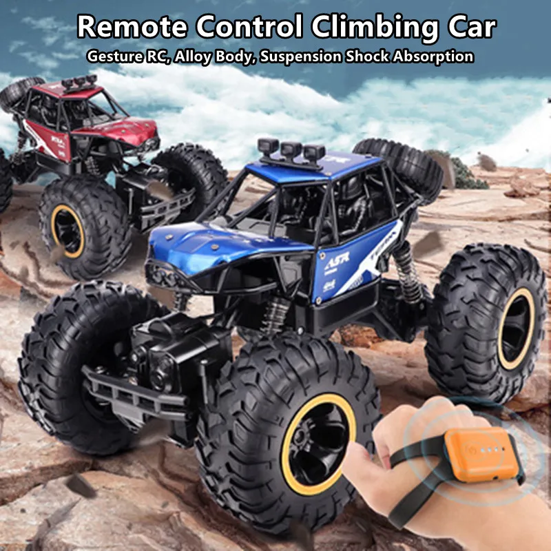 Gesture Sensing Dual Remote Control Racing Car 25KM/H 25Mins Fine-tuning Calibration Large Tires RC Alloy Climbing Car Kid Toy