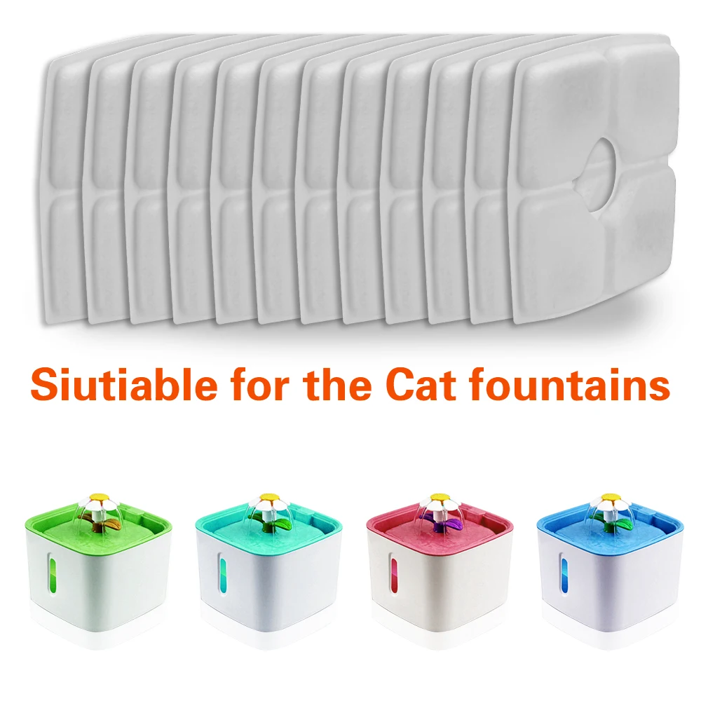 Replaced Activated Carbon Filter For Pet Cat Round Fountain Dispenser Replacement Filters Flower For Dog Water Drinking Fountain