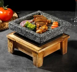 Mini slate barbecue grill granite steak baking pan insulated barbecue stove table BBQ Japanese cooking slate rock pan 049-2