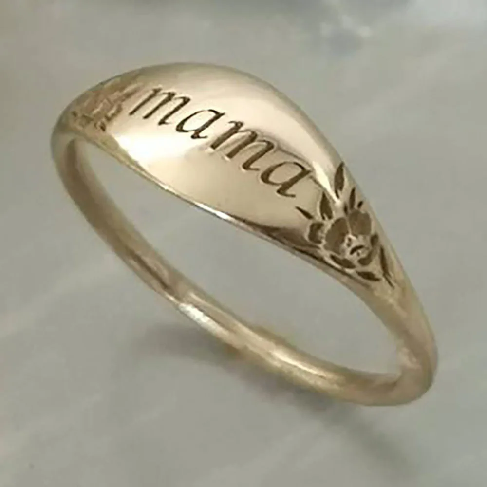 Mama Rings for Mother\'s Day Gift Simple Lettering Statement Ring Woman Finger Jewelry Mother and Kids Rings Accessories