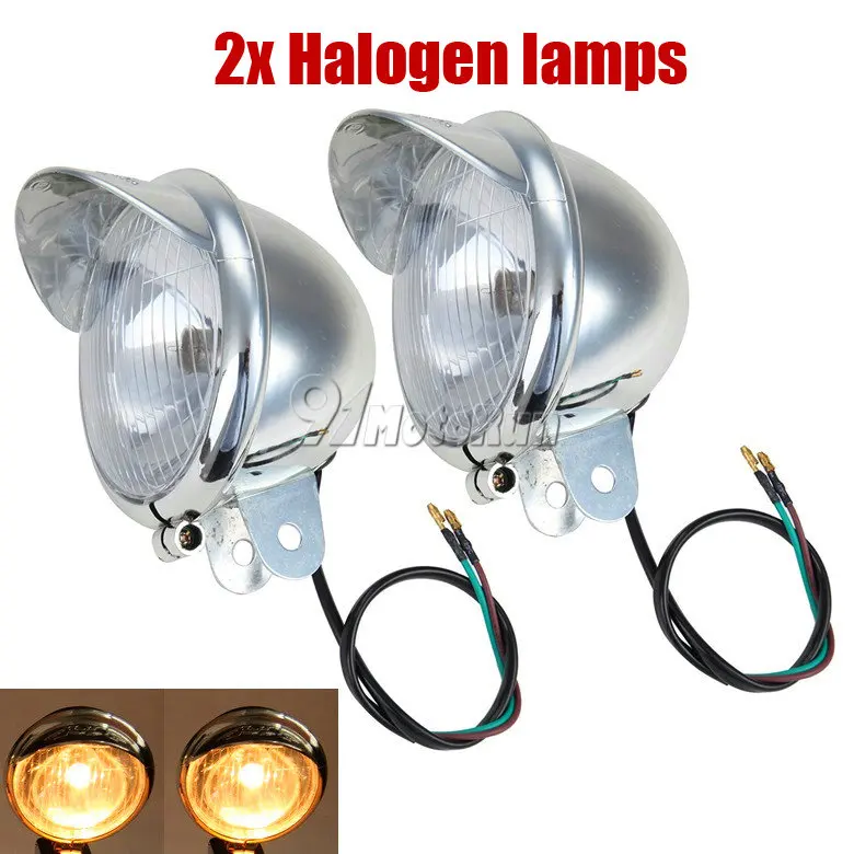 2x Motorcycle Chrome Passing Fog Spot Lihgts LED For Suzuki Intruder Volusia VS 700 750 800 1400 1500 Marauder VZ 800 1600