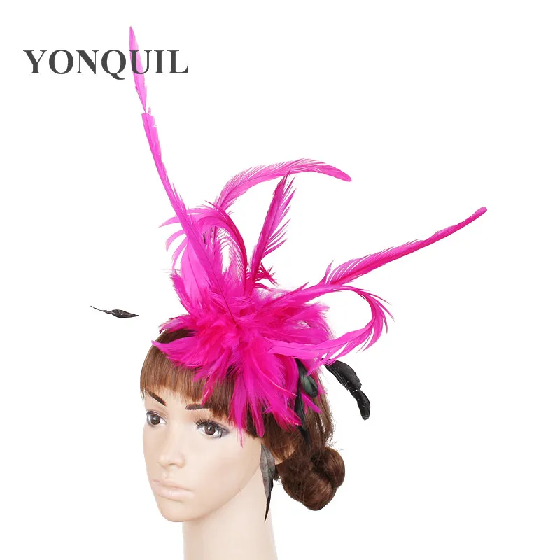 Tocado de boda de plumas para mujer, tocado elegante y elegante, accesorios para el cabello, pasador de novia, tocado de boda para fiesta, nueva moda