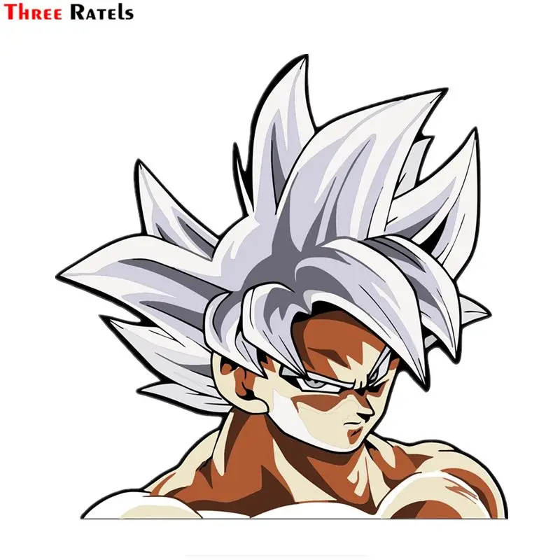 Three Ratels FC350 Goku Ultra Instinct Cute cartoon 3D Stickers for car pvc figure anime decal